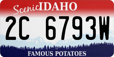ID license plate 2C6793W