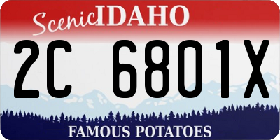 ID license plate 2C6801X