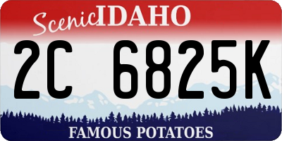 ID license plate 2C6825K
