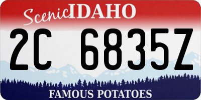 ID license plate 2C6835Z