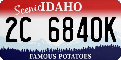 ID license plate 2C6840K