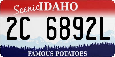 ID license plate 2C6892L