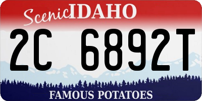 ID license plate 2C6892T