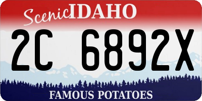 ID license plate 2C6892X