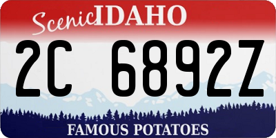 ID license plate 2C6892Z