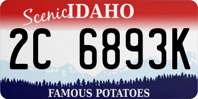 ID license plate 2C6893K