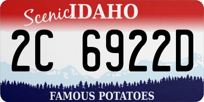 ID license plate 2C6922D