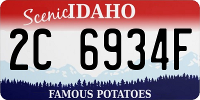 ID license plate 2C6934F