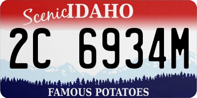 ID license plate 2C6934M
