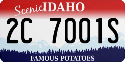 ID license plate 2C7001S