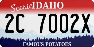 ID license plate 2C7002X