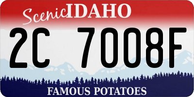 ID license plate 2C7008F