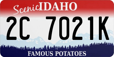 ID license plate 2C7021K