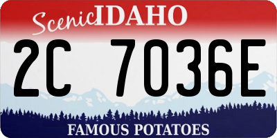 ID license plate 2C7036E