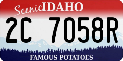 ID license plate 2C7058R