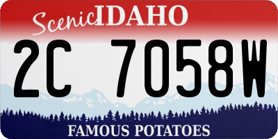 ID license plate 2C7058W