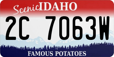 ID license plate 2C7063W