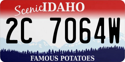 ID license plate 2C7064W