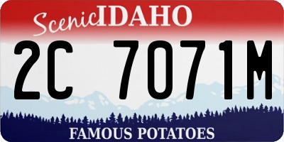 ID license plate 2C7071M