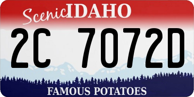 ID license plate 2C7072D