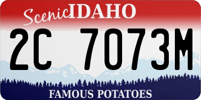 ID license plate 2C7073M