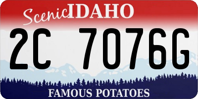 ID license plate 2C7076G
