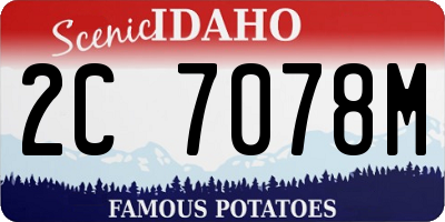 ID license plate 2C7078M