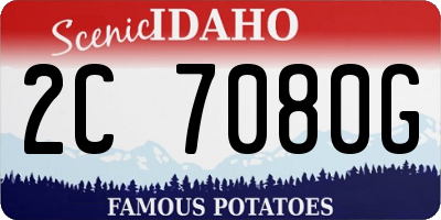 ID license plate 2C7080G