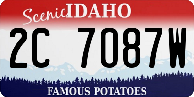 ID license plate 2C7087W