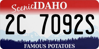 ID license plate 2C7092S