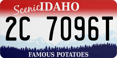 ID license plate 2C7096T