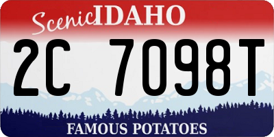 ID license plate 2C7098T