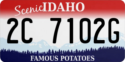 ID license plate 2C7102G