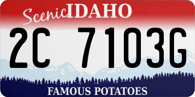 ID license plate 2C7103G