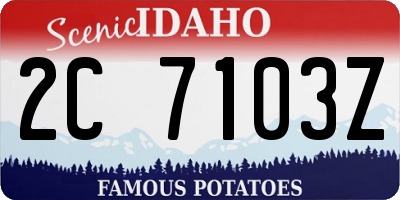 ID license plate 2C7103Z