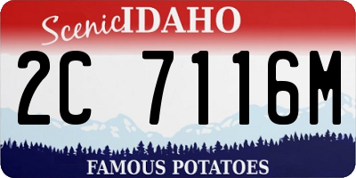 ID license plate 2C7116M