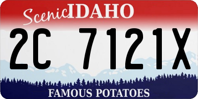 ID license plate 2C7121X