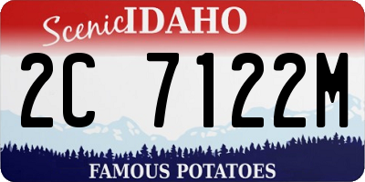 ID license plate 2C7122M