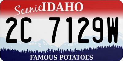 ID license plate 2C7129W