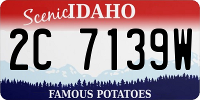 ID license plate 2C7139W