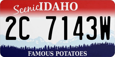 ID license plate 2C7143W