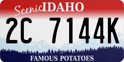 ID license plate 2C7144K