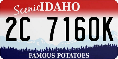ID license plate 2C7160K