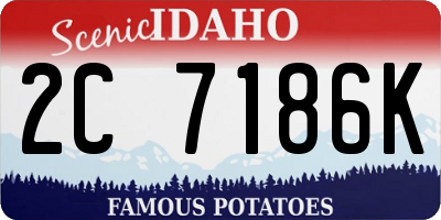 ID license plate 2C7186K