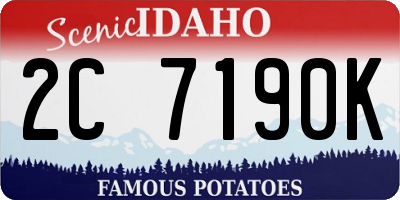 ID license plate 2C7190K