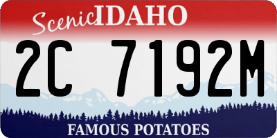 ID license plate 2C7192M
