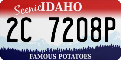 ID license plate 2C7208P