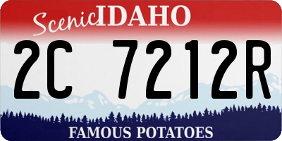 ID license plate 2C7212R