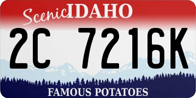 ID license plate 2C7216K