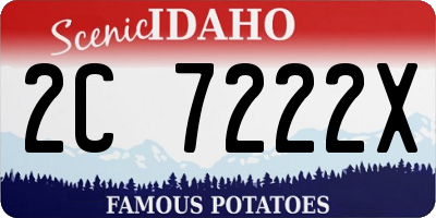 ID license plate 2C7222X